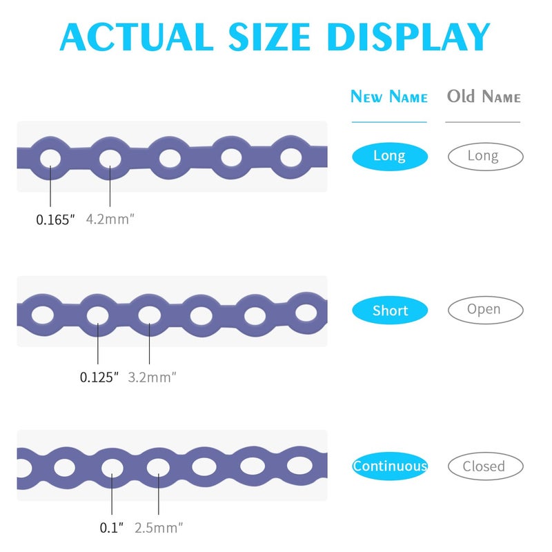 ANNWAH Dental Colorful Orthodontic Braces Rubber Chains,Dental Rubber Chains for Braces Power Chains for Orthodontic Treatment(Continuous,Purple 16) - Image 4
